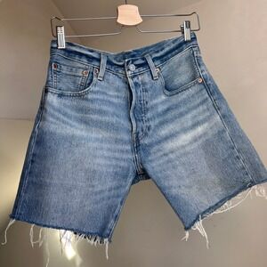 Levi's 501 '90s Women's Denim Shorts W28 Light Wash High Rise Cut Off Button Fly